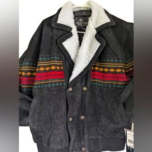 NWT Men's Leather Bomber Jacket Genuine Leather Size L